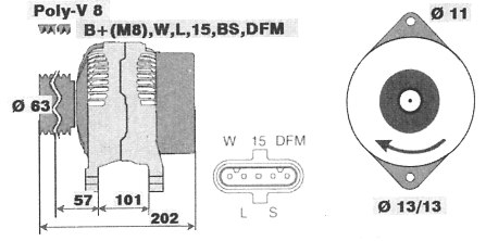 Генератор BOSCH 0124555009(5)