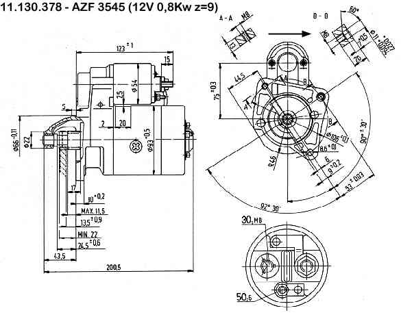 Стартер BOSCH 0001107013(5)