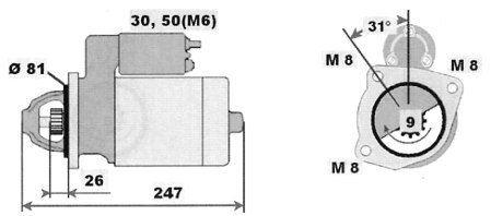 Стартер BOSCH 0001223013(5)