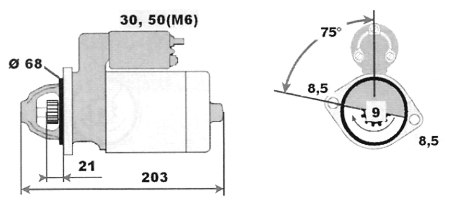 Стартер BOSCH 0001106015(5)