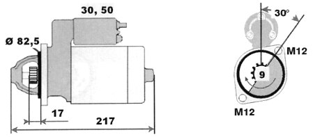 Стартер BOSCH 0001107073(5)