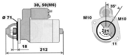 Стартер BOSCH 0001107082(5)