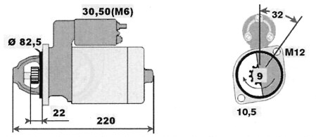 Стартер BOSCH 0001107101(5)