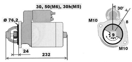 Стартер BOSCH 0001108190(5)