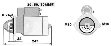 Стартер BOSCH 0001109200(5)