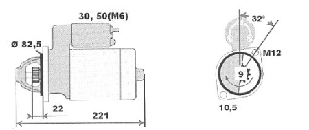 Стартер BOSCH 0001107100(5)